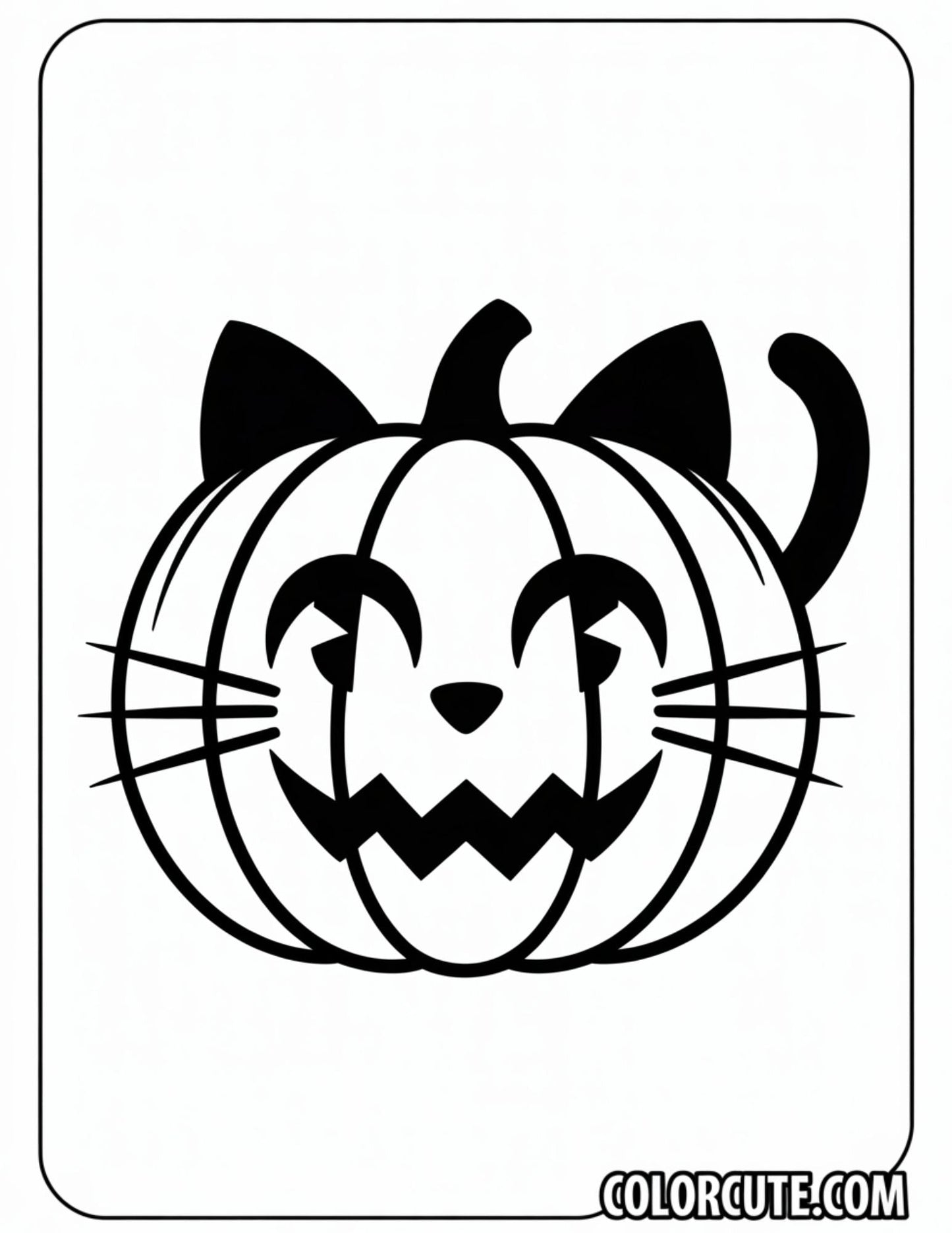 Black Cat Pumpkin Coloring Page | Free PDF Printables