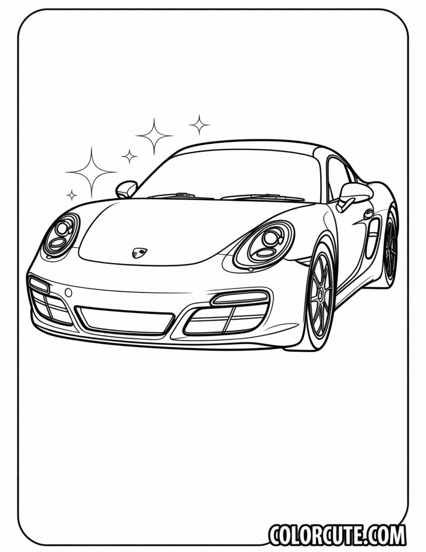 Cayman Porsche Coloring Pages | Free PDF Printables