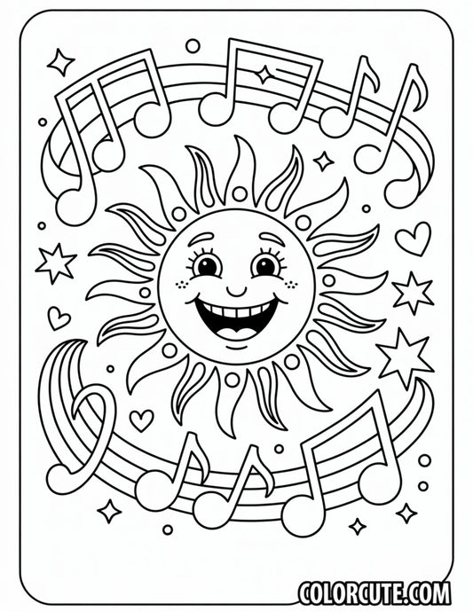 Cheerful Sun Coloring Page | Free PDF Printables