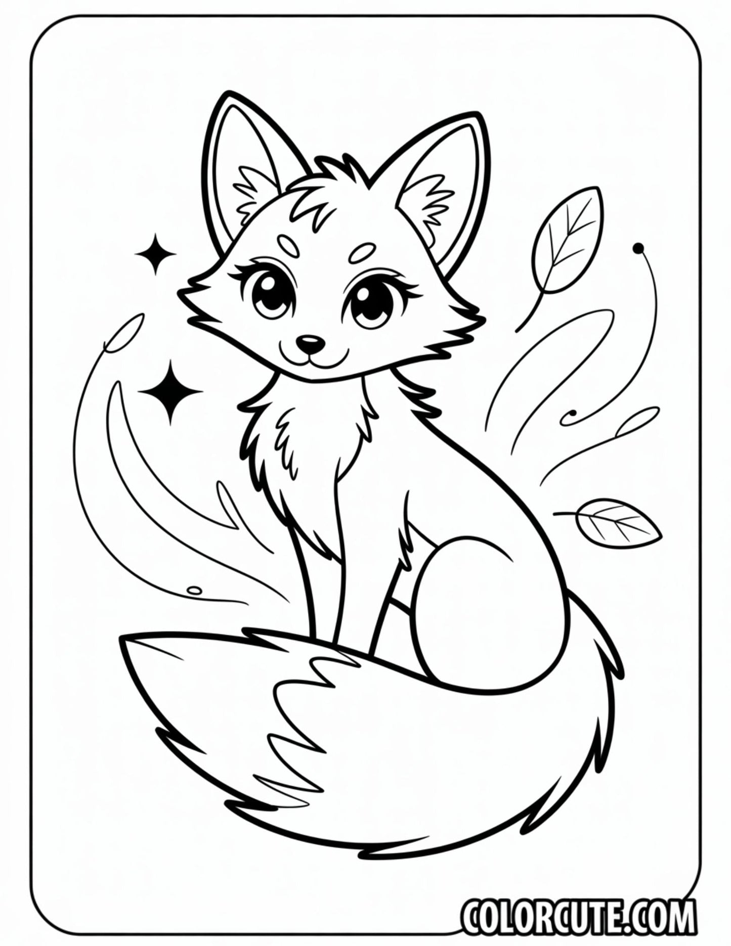 Chibi Fox Coloring Pages | Free PDF Printables