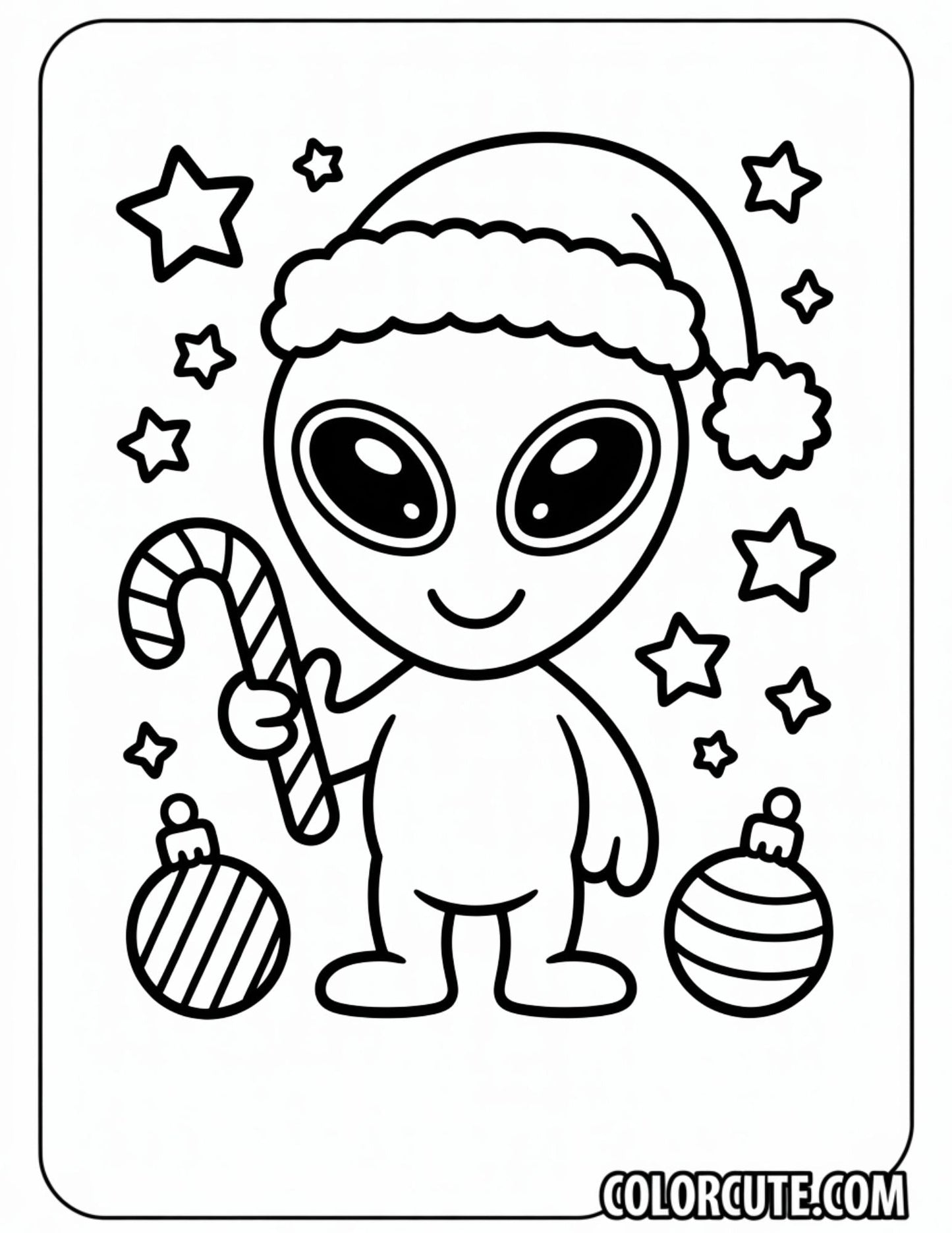 Christmas Alien Coloring Pages Free PDF Printables