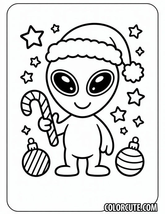 Christmas Alien Coloring Pages Free PDF Printables