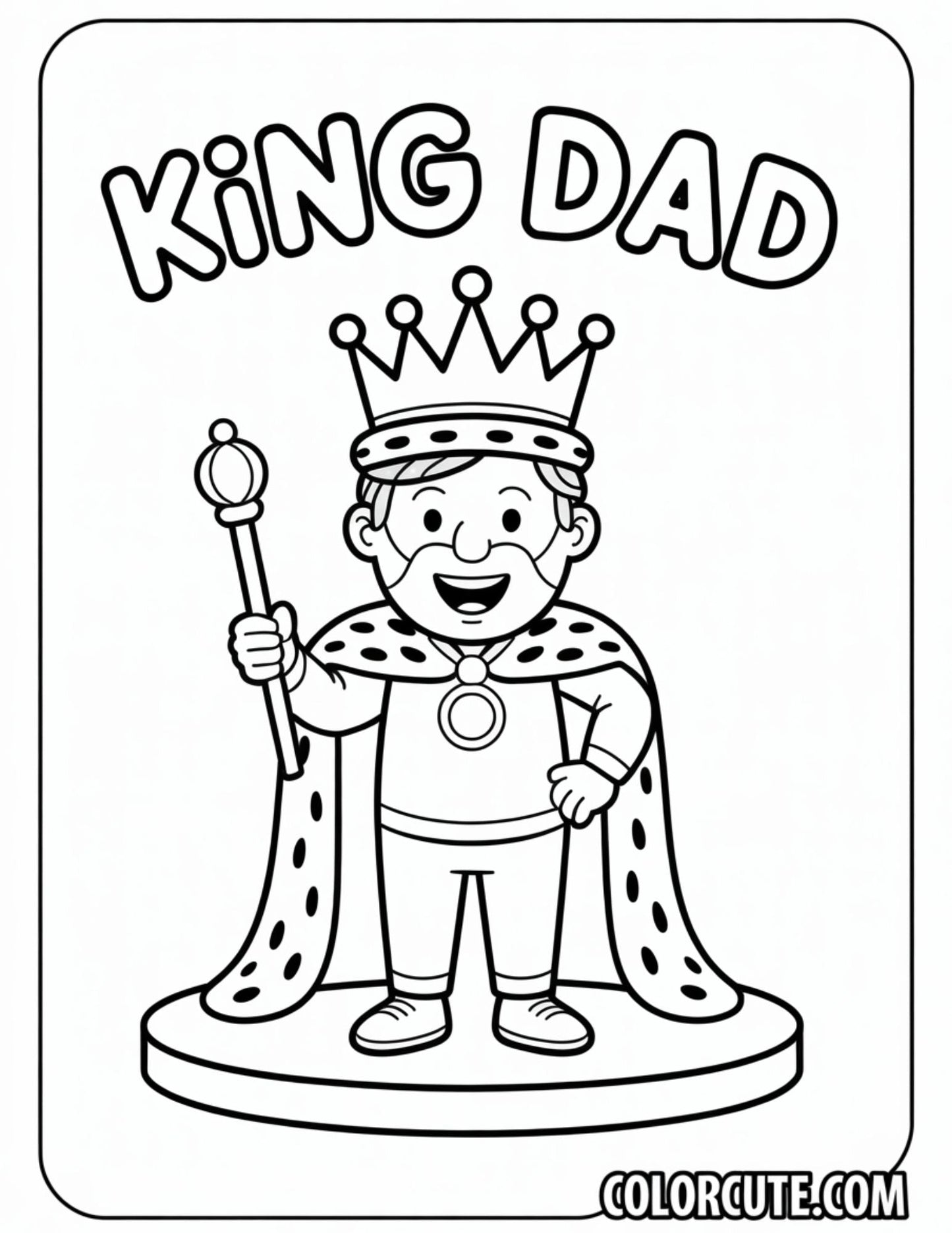 Dad King Coloring Pages | Free PDF Printables