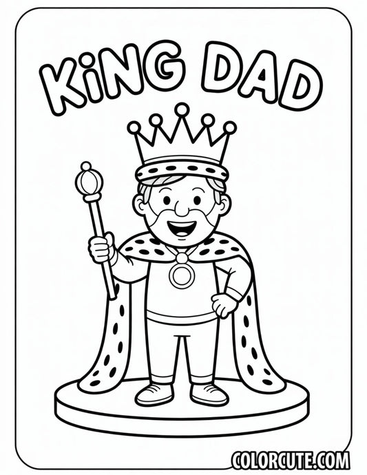 Dad King Coloring Pages | Free PDF Printables