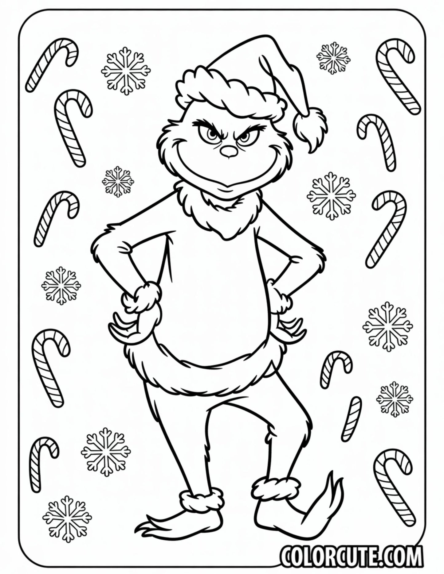 Easy Grinch Coloring Page | Free PDF Printables