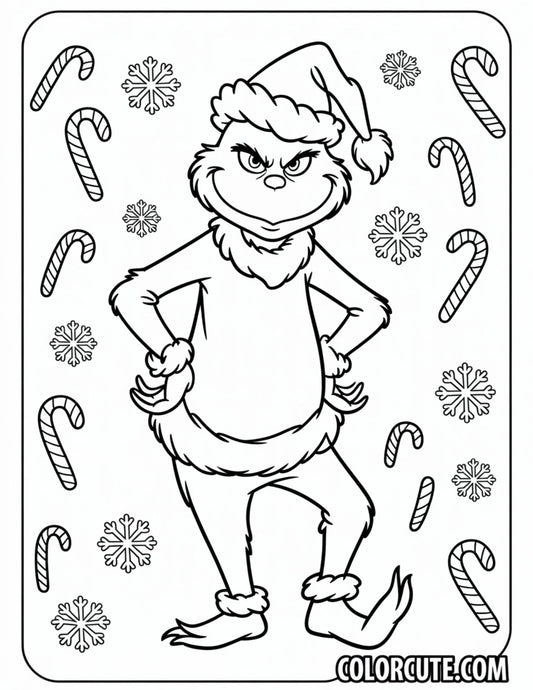 Easy Grinch Coloring Page | Free PDF Printables