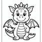 Friendly Cute Dragon Coloring Pages | Free PDF Printables
