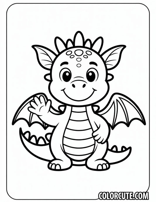 Friendly Cute Dragon Coloring Pages | Free PDF Printables