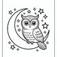 Moon Owl Coloring Pages | Free PDF Printables