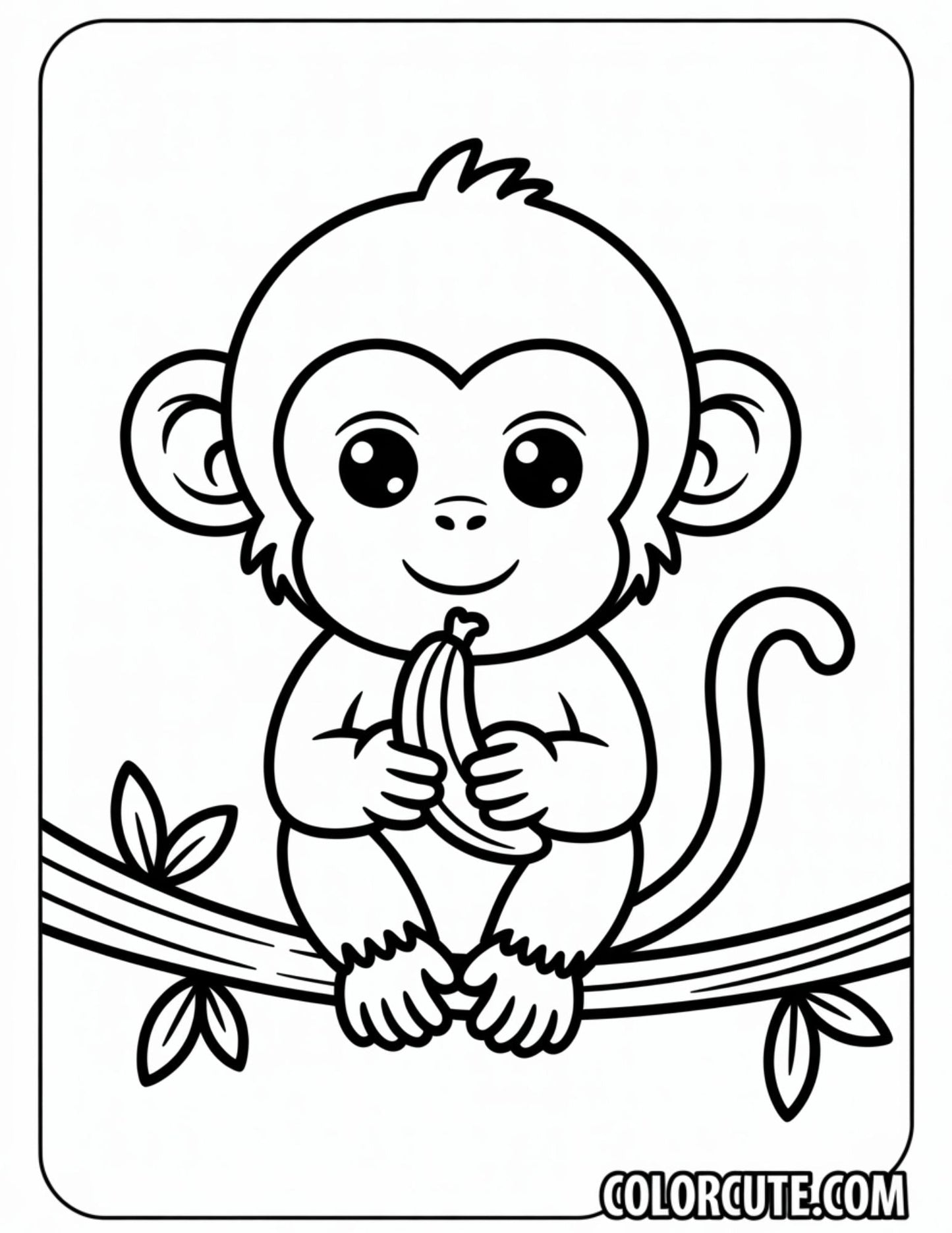 Spider Monkey Coloring Page Free PDF Printables