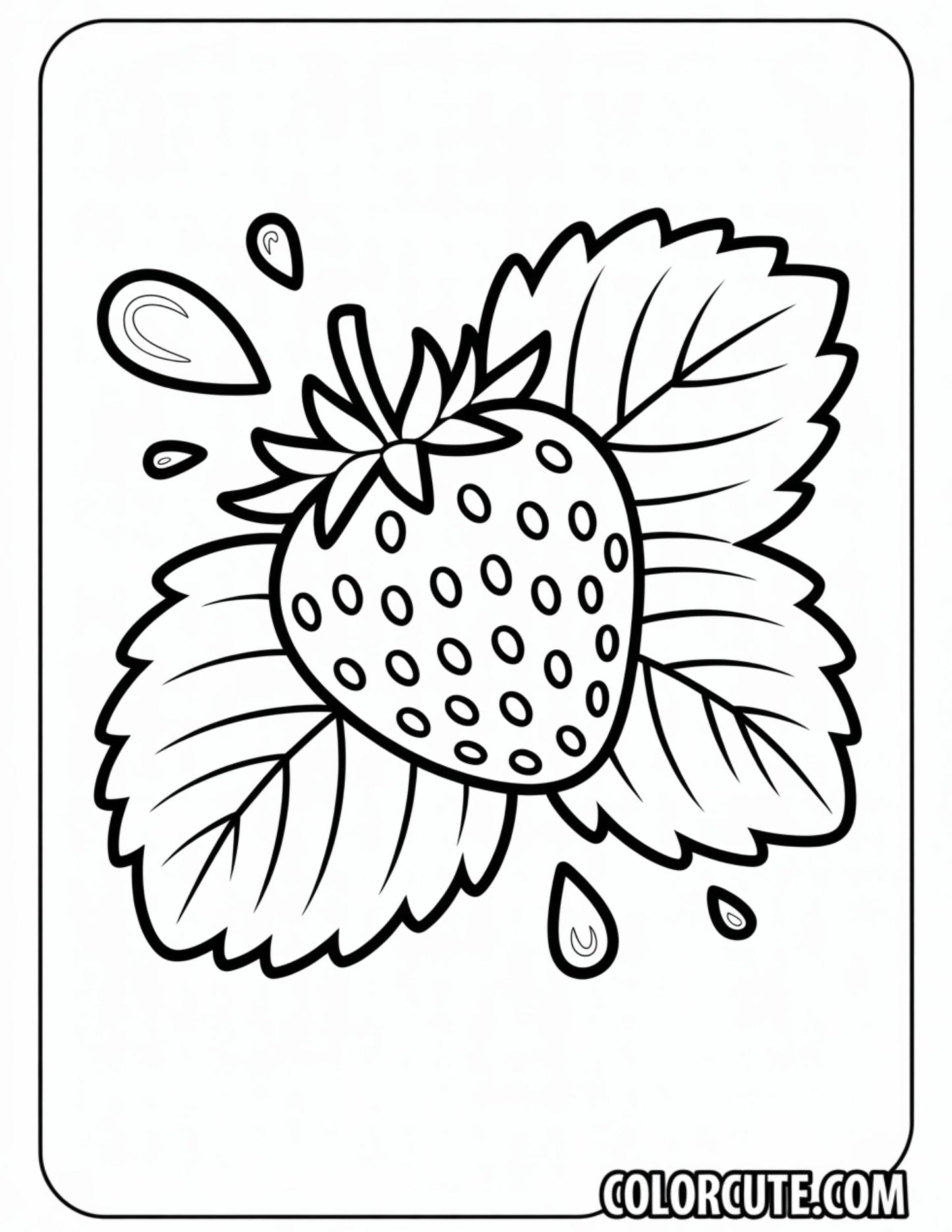 Strawberry Simple Coloring Pages – Free PDF Printables