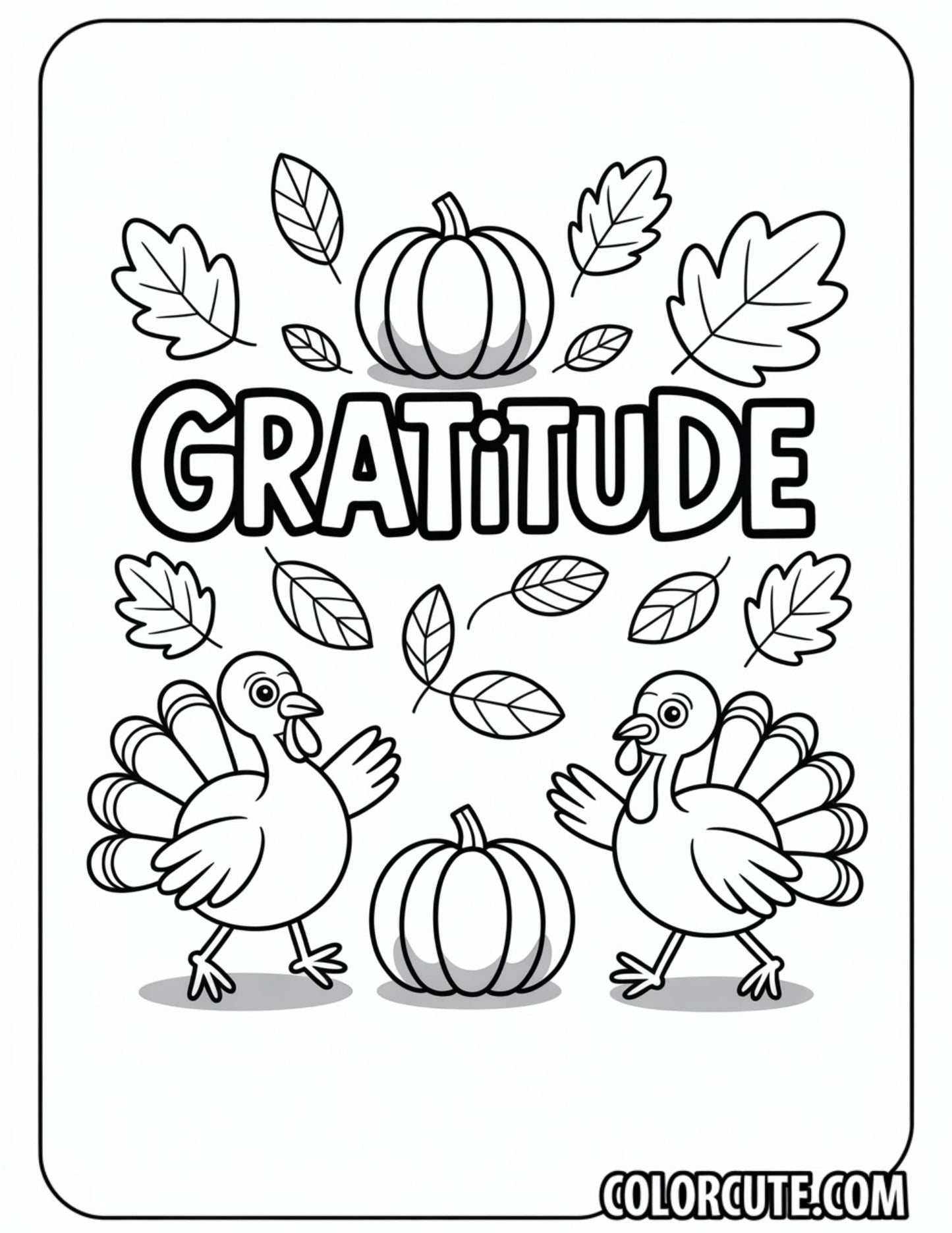 Thanksgiving Gratitude Coloring Pages | Free PDF Printables