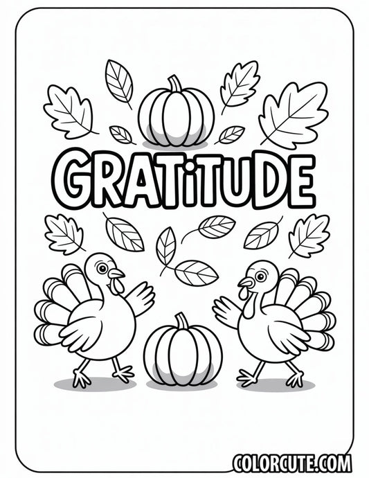 Thanksgiving Gratitude Coloring Pages | Free PDF Printables