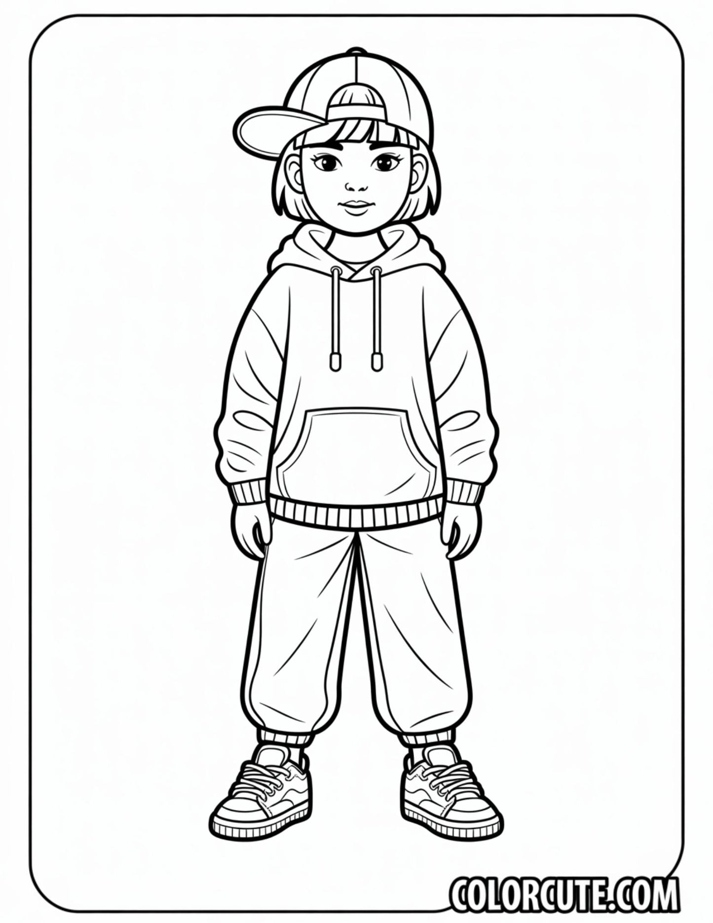 Trendy Fashion Girl Coloring Pages | Free PDF Printables