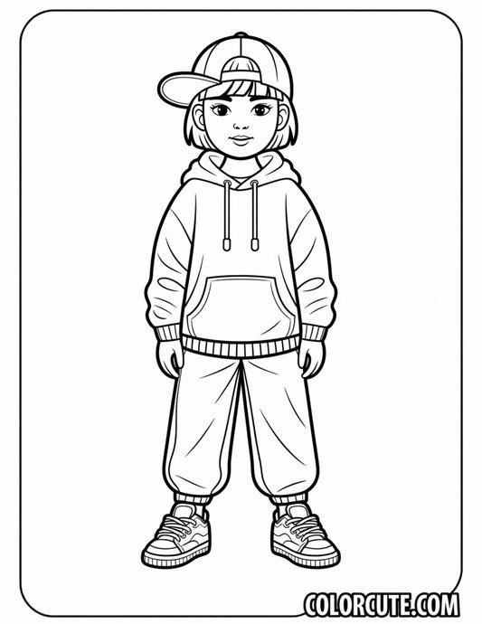 Trendy Fashion Girl Coloring Pages | Free PDF Printables