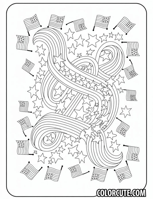 4th of July Stars & Stripes Coloring Pages | Free PDF Printables