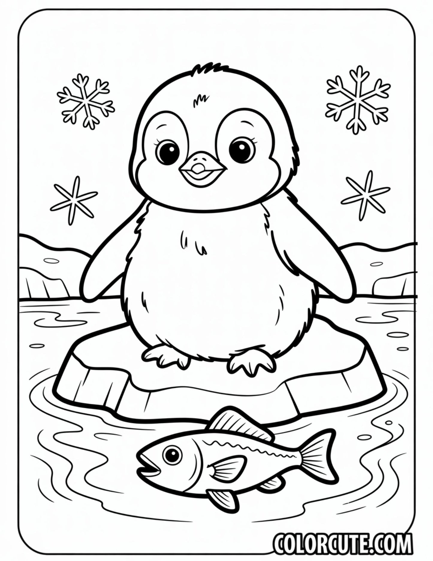 Baby Penguin Coloring Page | Free PDF Printables