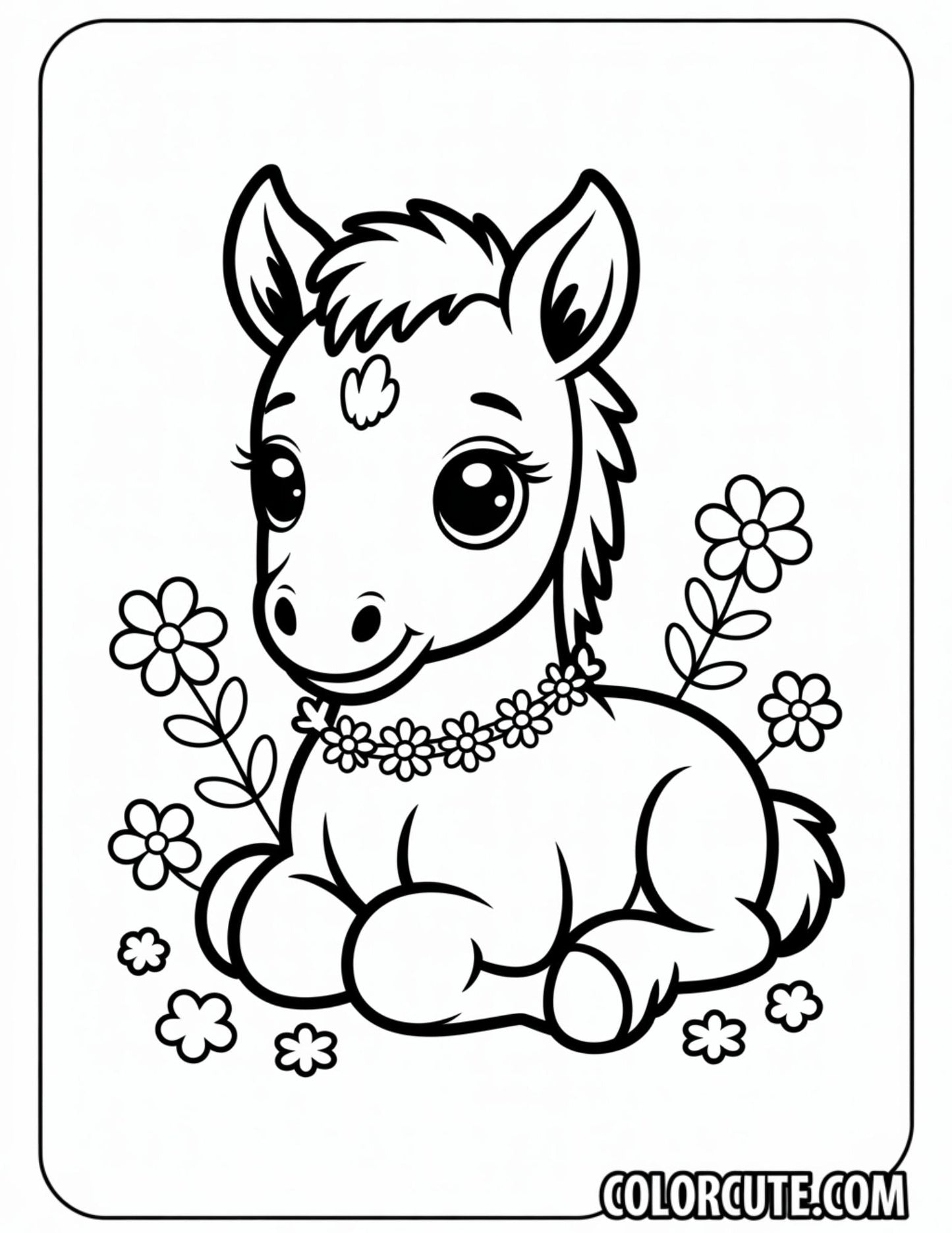 Baby Pony Coloring Pages | Free PDF Printables