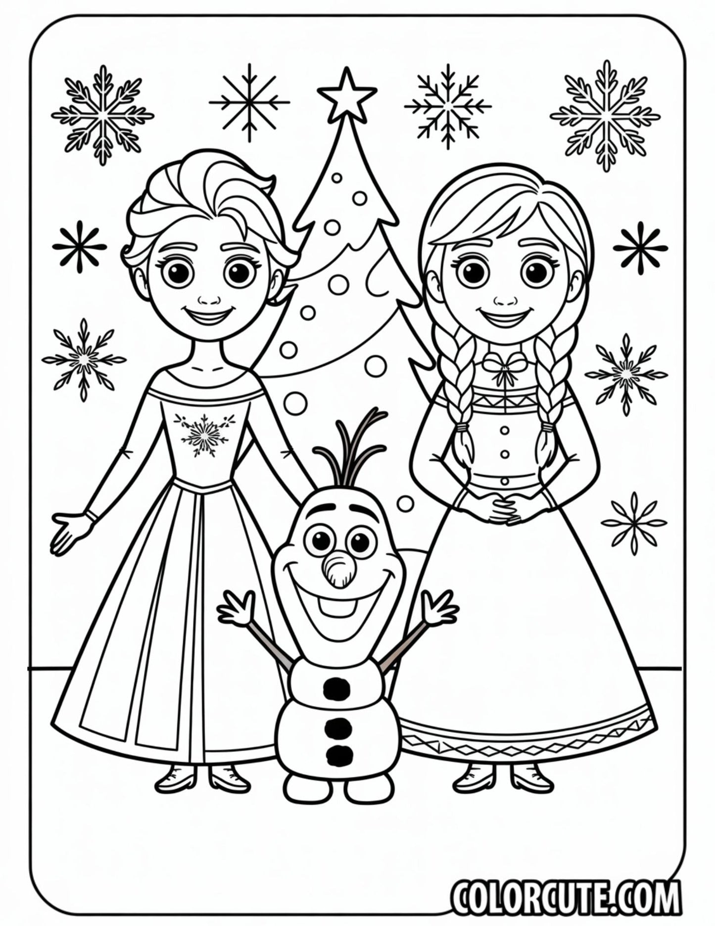 Christmas Frozen Coloring Pages | Free PDF Printables