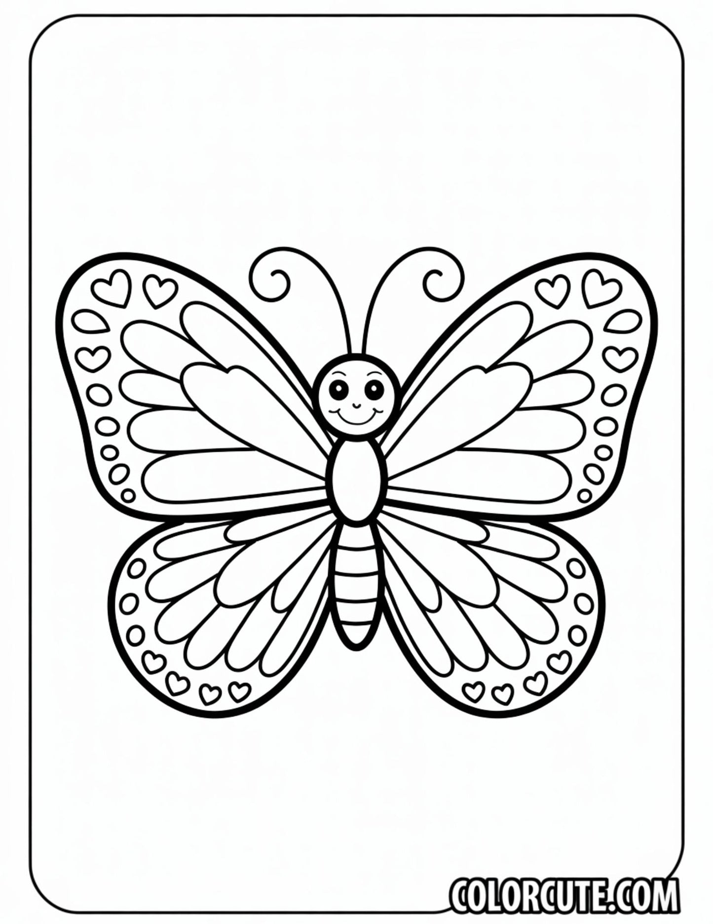 Cute Valentine Butterfly Coloring Pages | Free PDF Printables