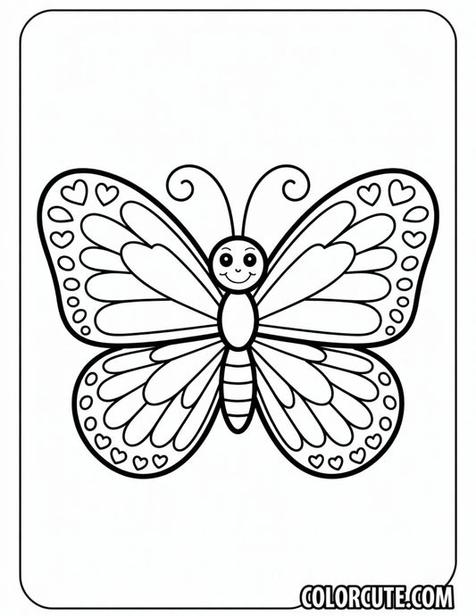 Cute Valentine Butterfly Coloring Pages | Free PDF Printables