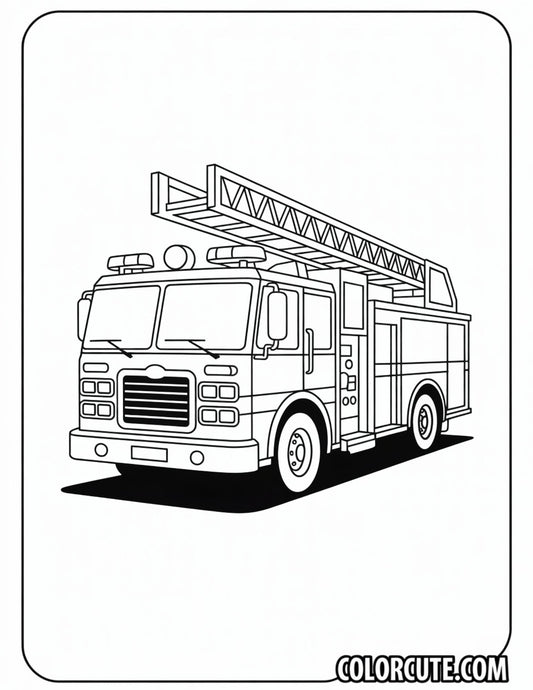 Fire Truck Preschool Coloring Page | Free PDF Printables