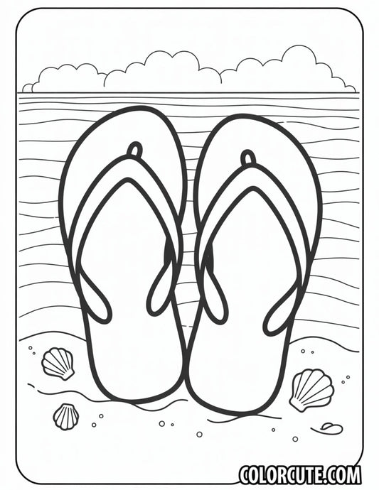 Flip Flops Summer Coloring Pages | Free PDF Printables