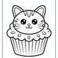 Fun Cat Cupcake Coloring Pages | Free PDF Printables
