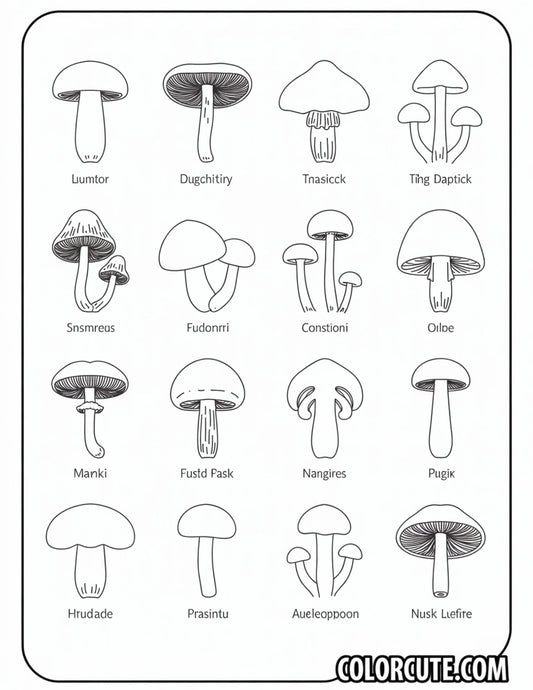 Fungi Species Coloring Pages | Free PDF Printables