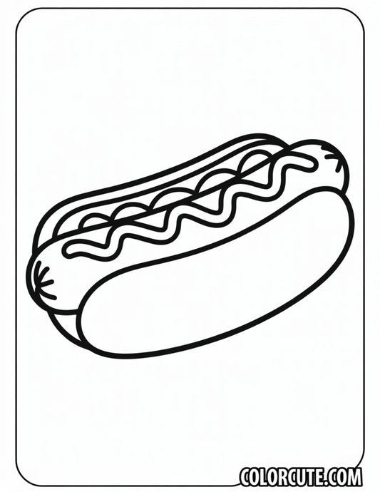 Hotdog Coloring Page | Free PDF Printables