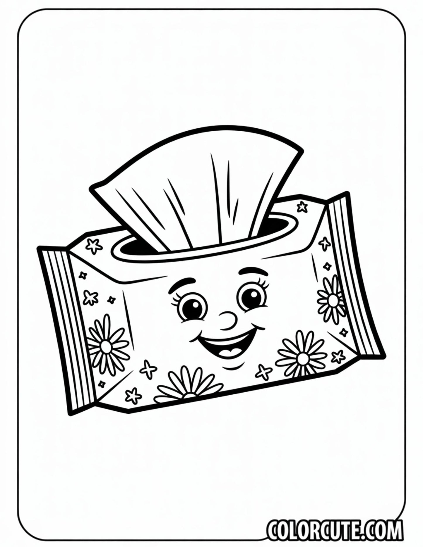 Makeup Wipes Coloring Page | Free PDF Printables