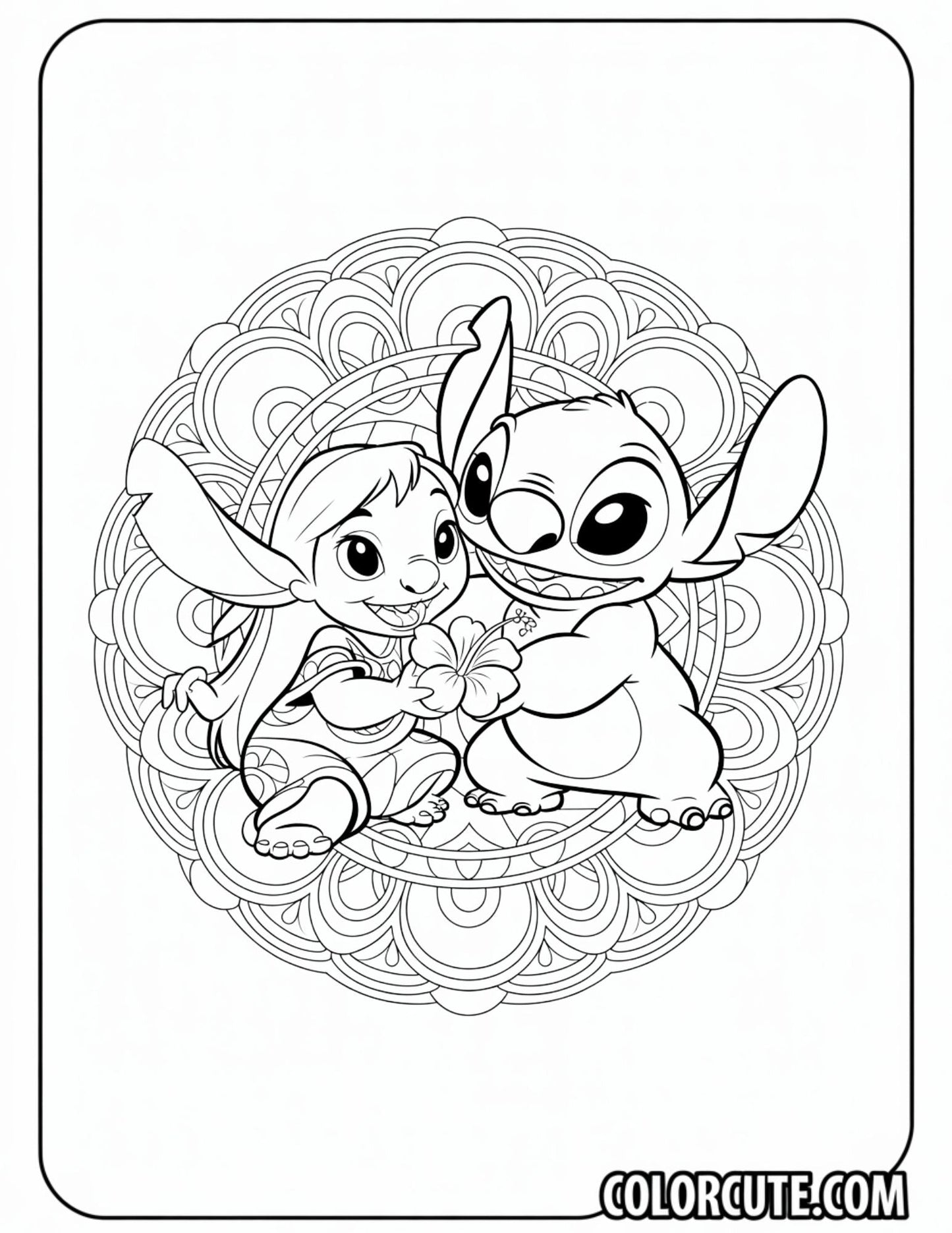 Mandala Lilo and Stitch Coloring Pages | Free PDF Printables
