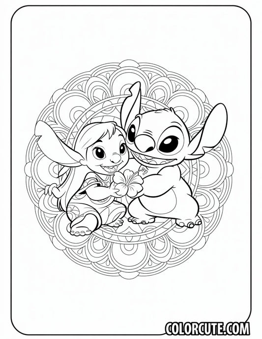 Mandala Lilo and Stitch Coloring Pages | Free PDF Printables
