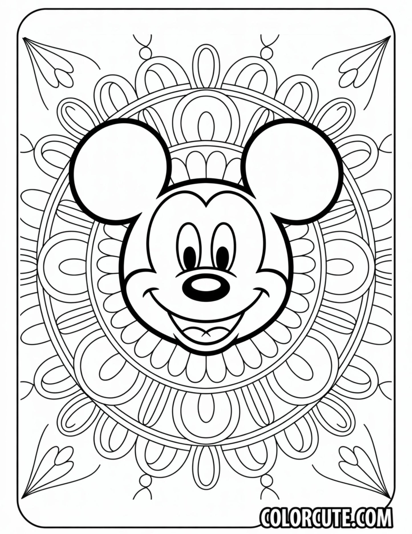 Mandala Mickey Mouse Coloring Pages | Free PDF Printables