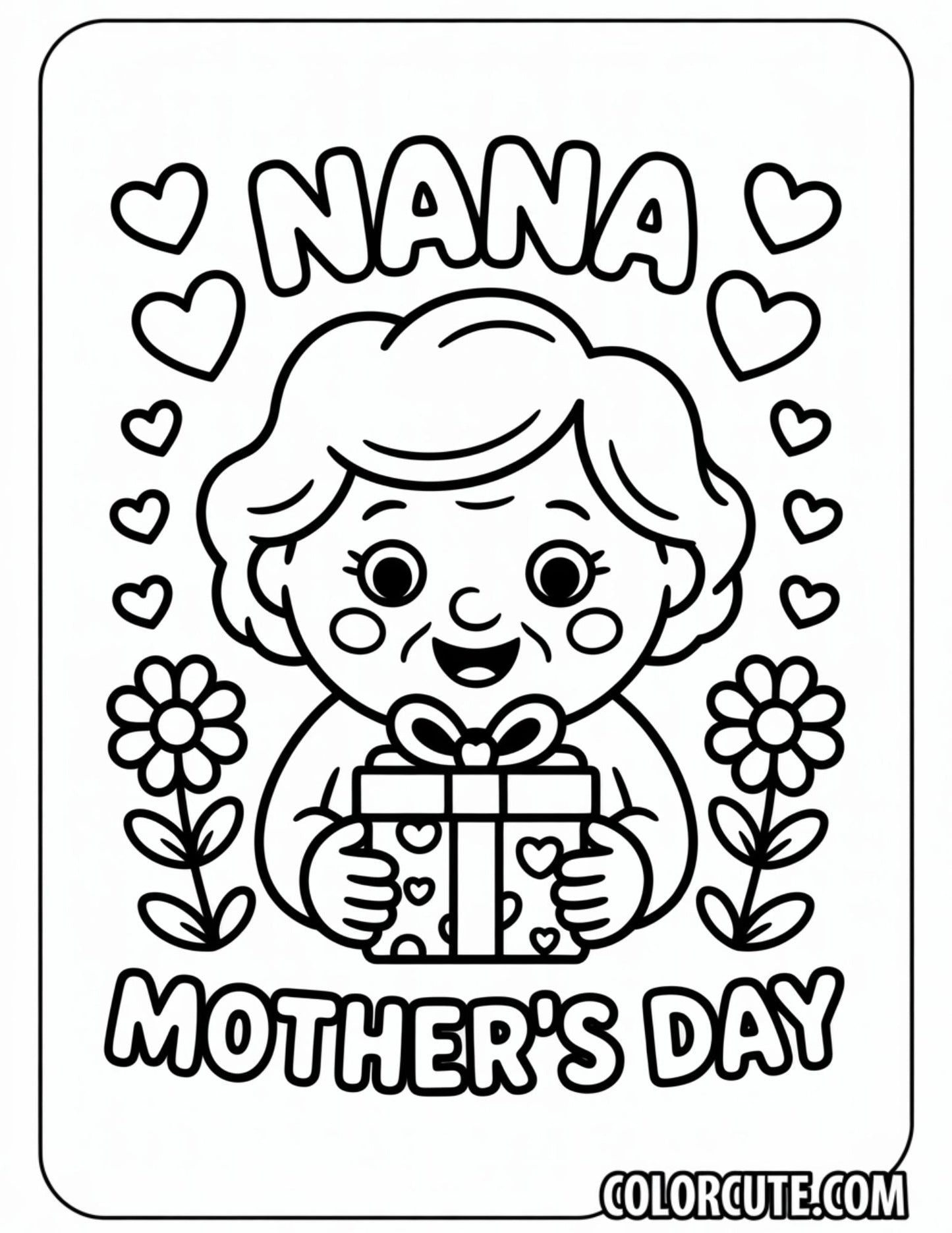 Nana Mothers Day Coloring Pages Free PDF Printables