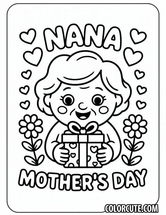 Nana Mothers Day Coloring Pages Free PDF Printables