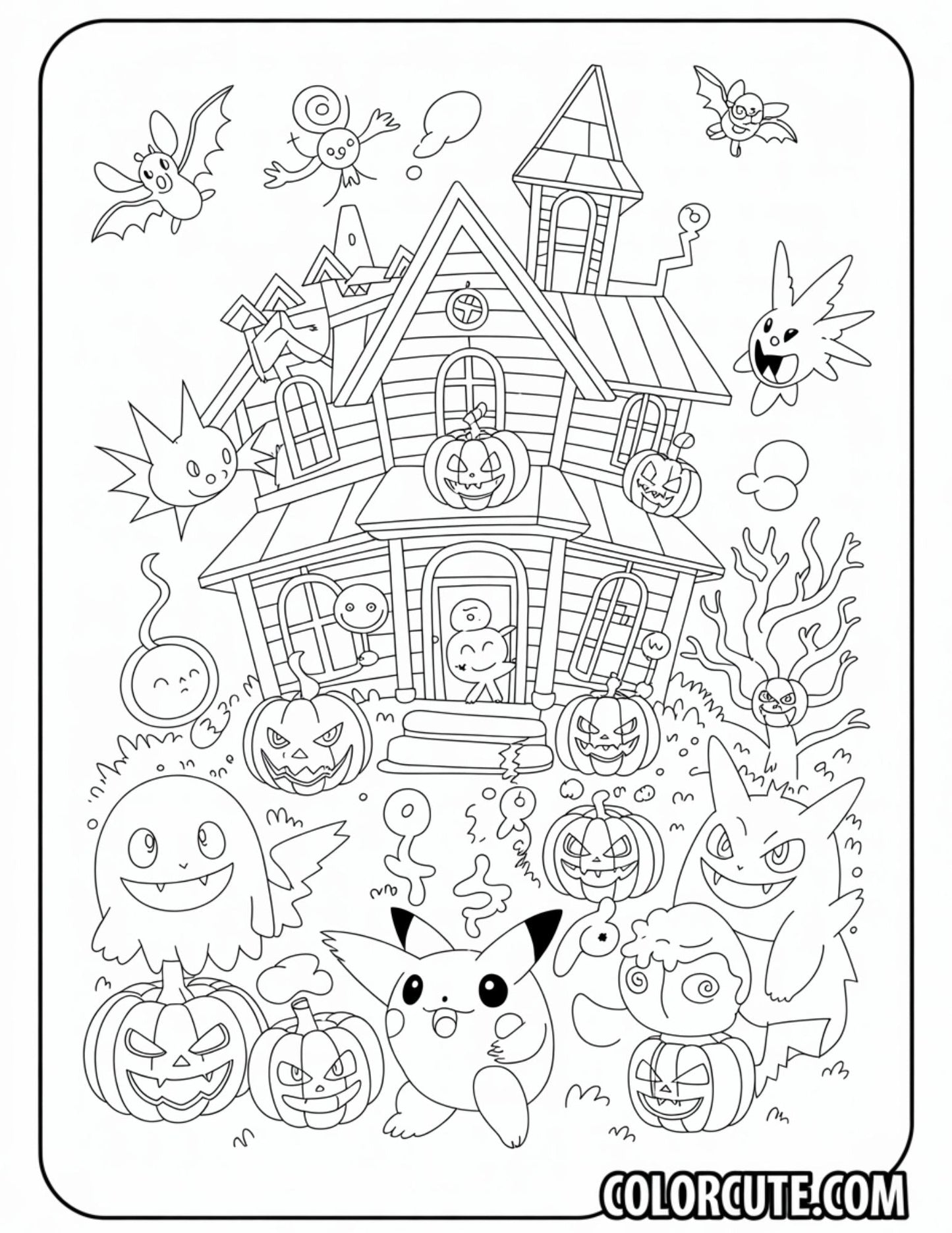 Pokémon Halloween Coloring Pages | Free PDF Printables