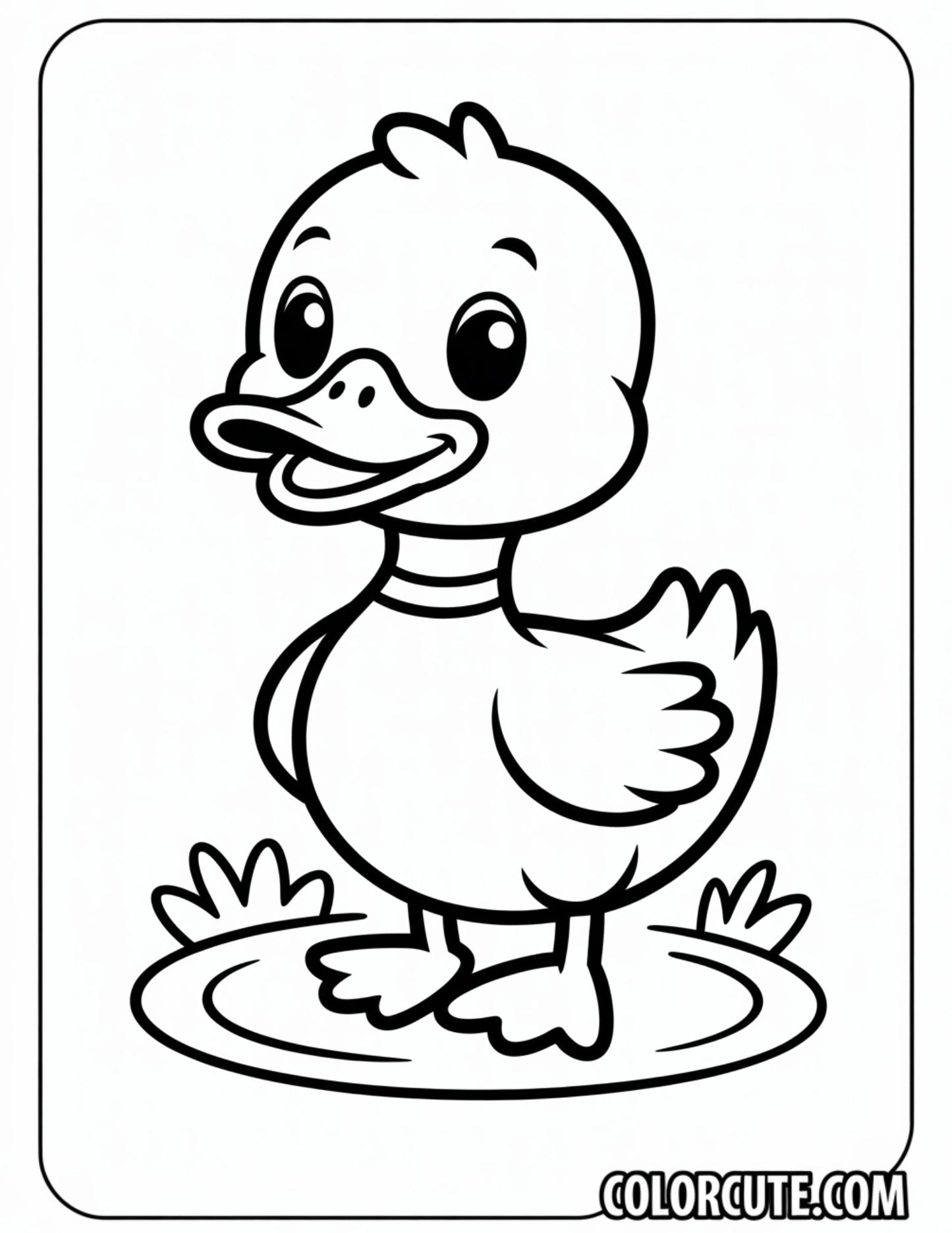 Spring Duck Coloring Page | Free PDF Printables