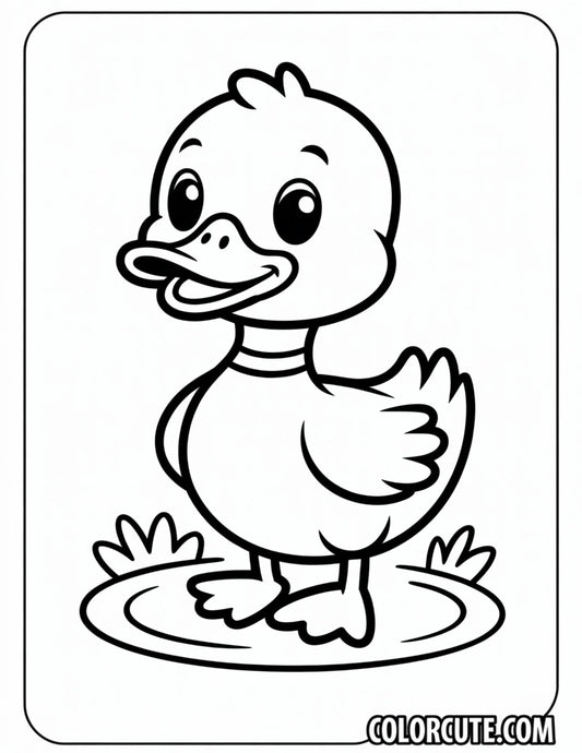 Spring Duck Coloring Page | Free PDF Printables