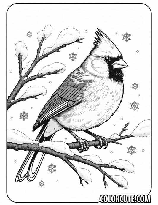 Winter Cardinal Coloring Pages | Free PDF Printables