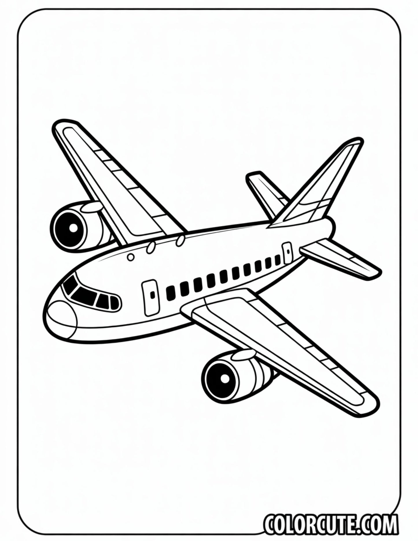 Airplane Bold and Easy Coloring Pages | Free PDF Printables
