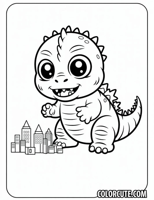 Baby Godzilla Coloring Pages | Free PDF Printables