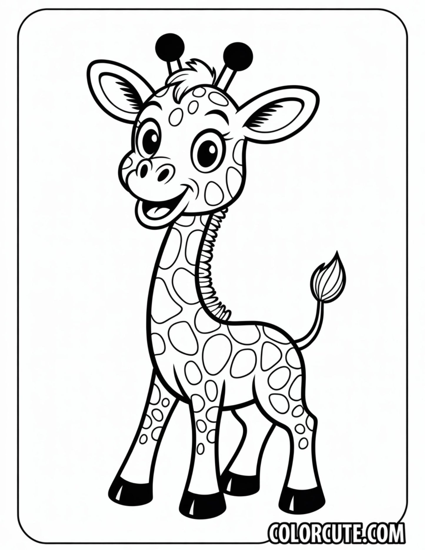 Cartoon Giraffe Coloring Pages | Free PDF Printables