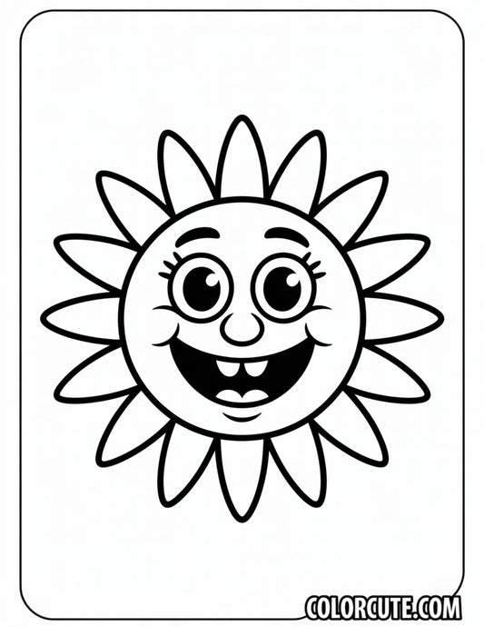 Cartoon Sun Coloring Page | Free PDF Printables