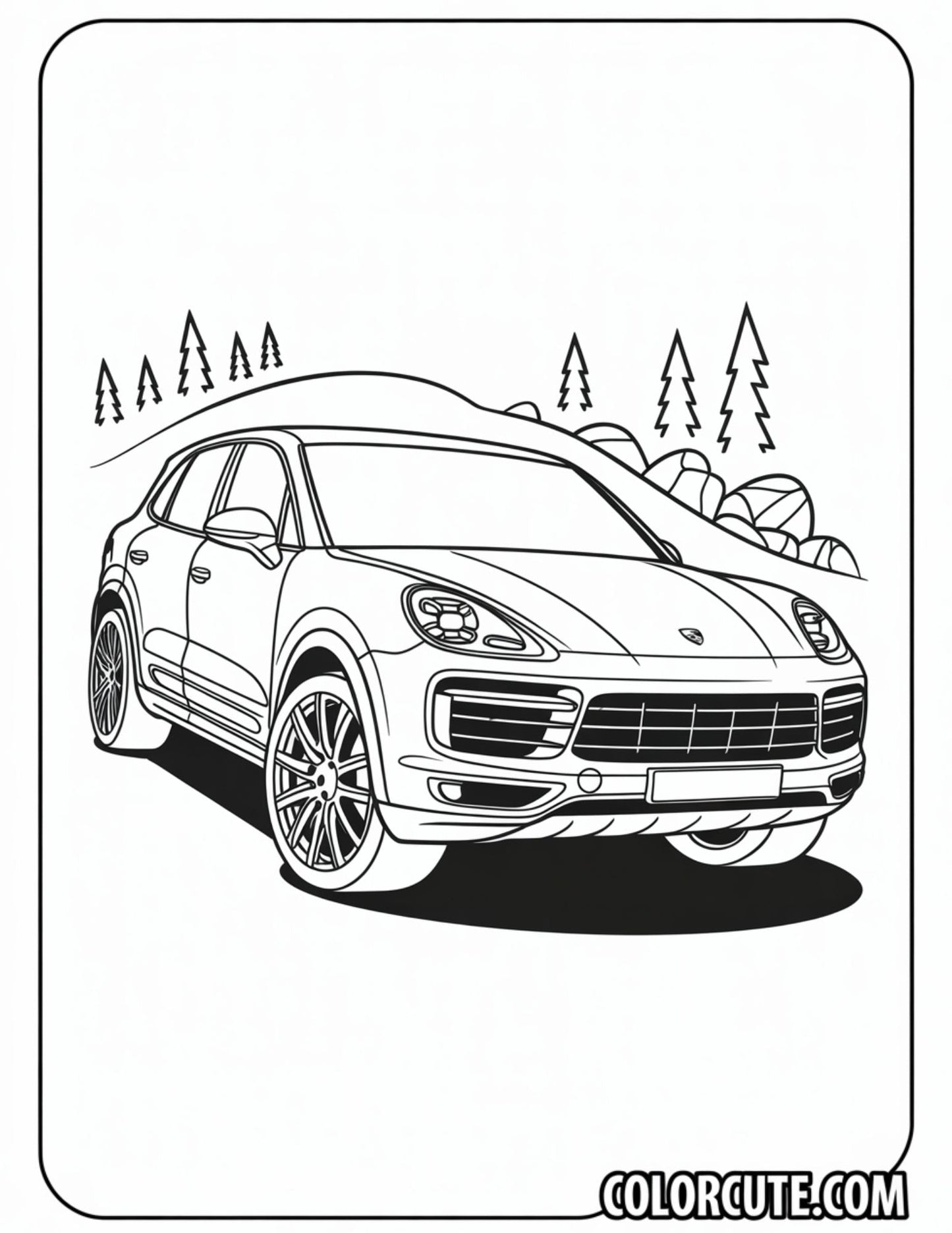 Cayenne Porsche Coloring Pages | Free PDF Printables