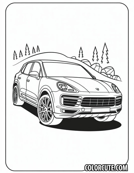 Cayenne Porsche Coloring Pages | Free PDF Printables