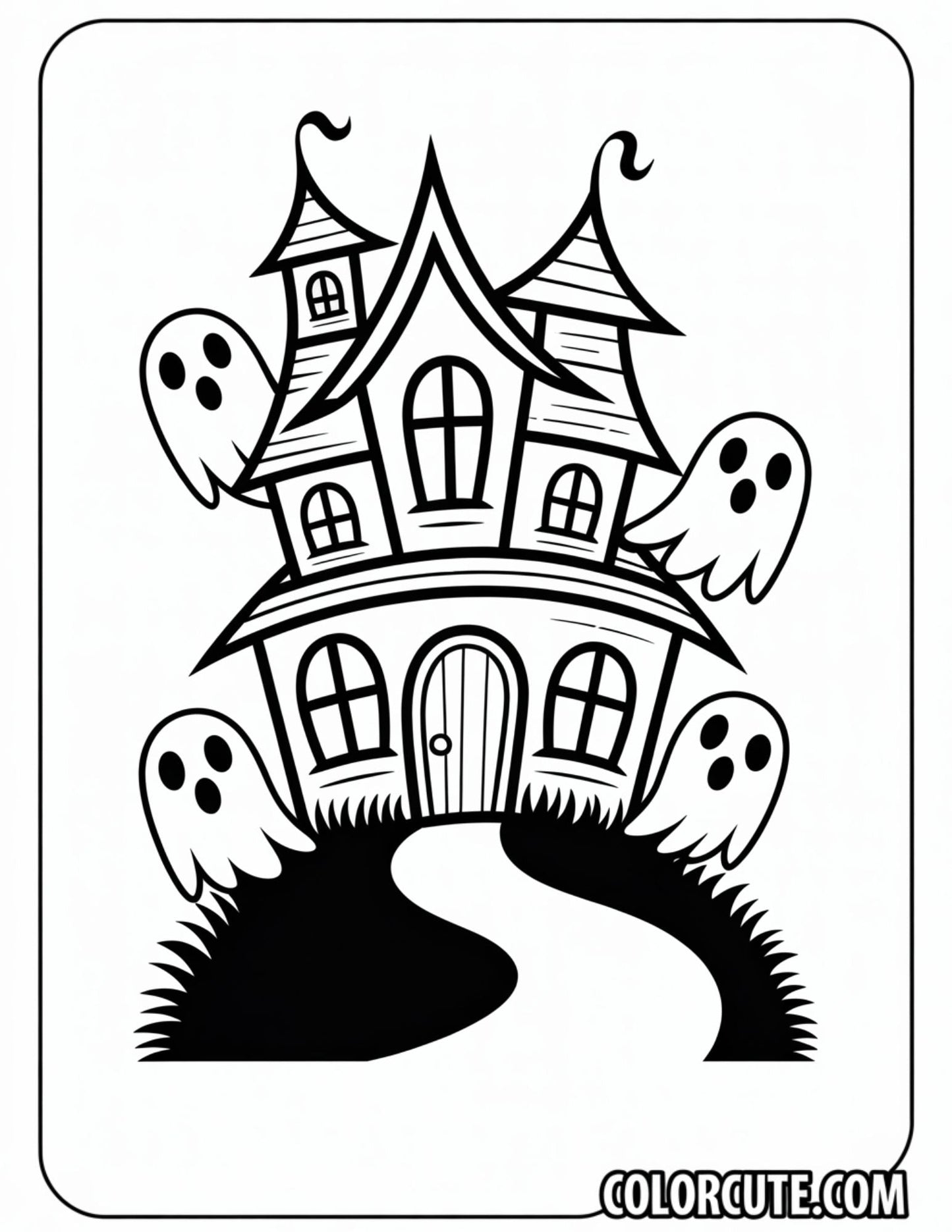 Cemetery Halloween Coloring Page | Free PDF Printables