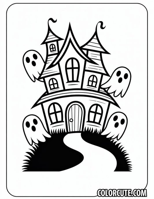 Cemetery Halloween Coloring Page | Free PDF Printables