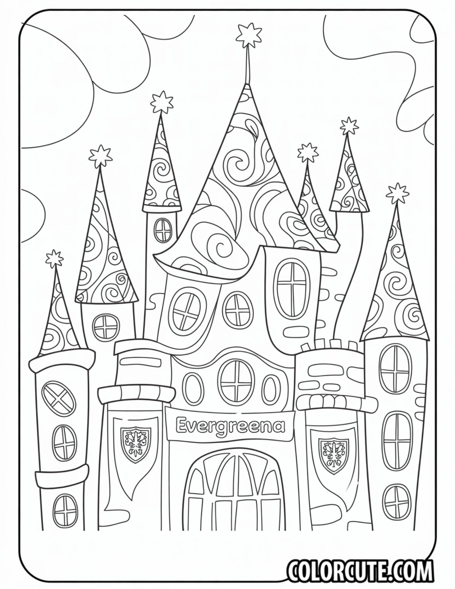 Fairy Tale Disney Castle Coloring Page | Free PDF Printables