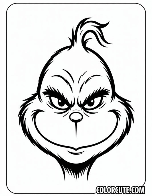 Grinch Face Coloring Page | Free PDF Printables